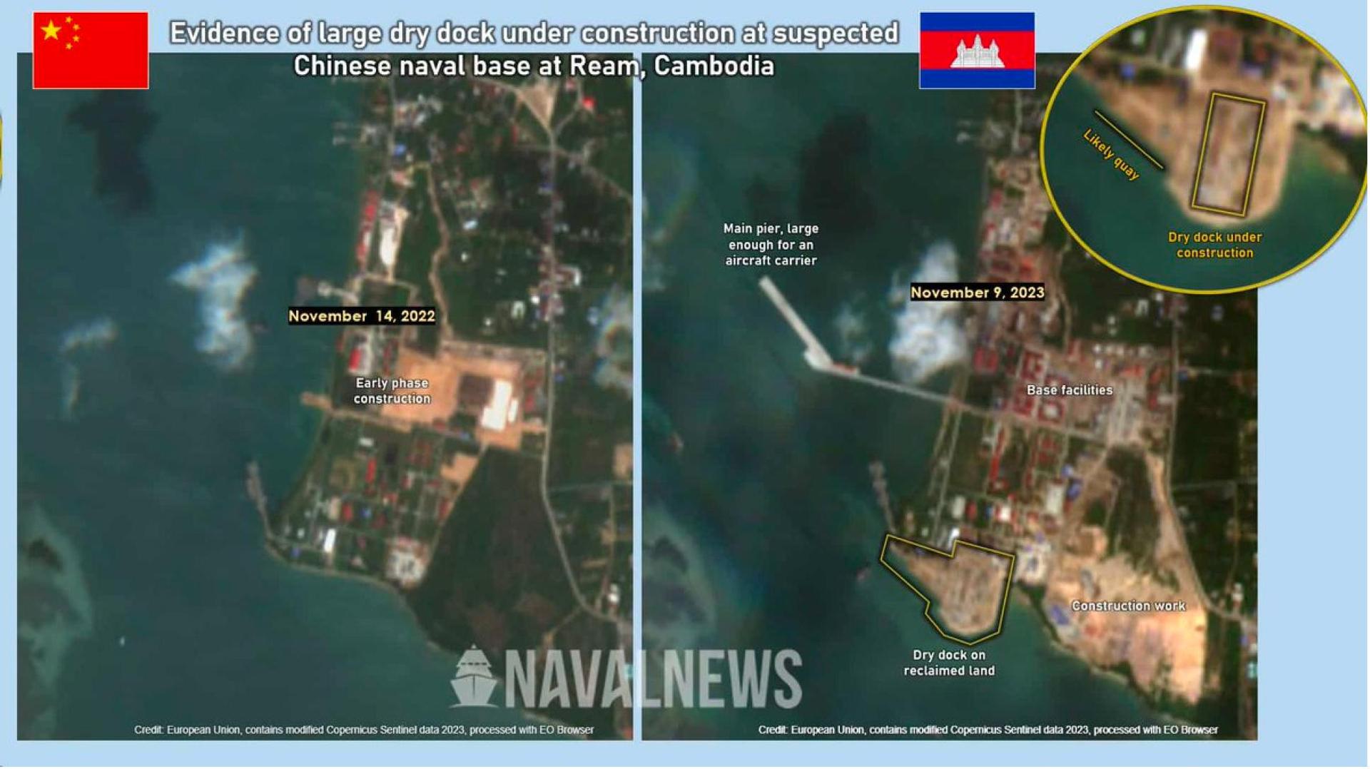 Chinese Aircraft Carrier Base at Ream, Cambodia